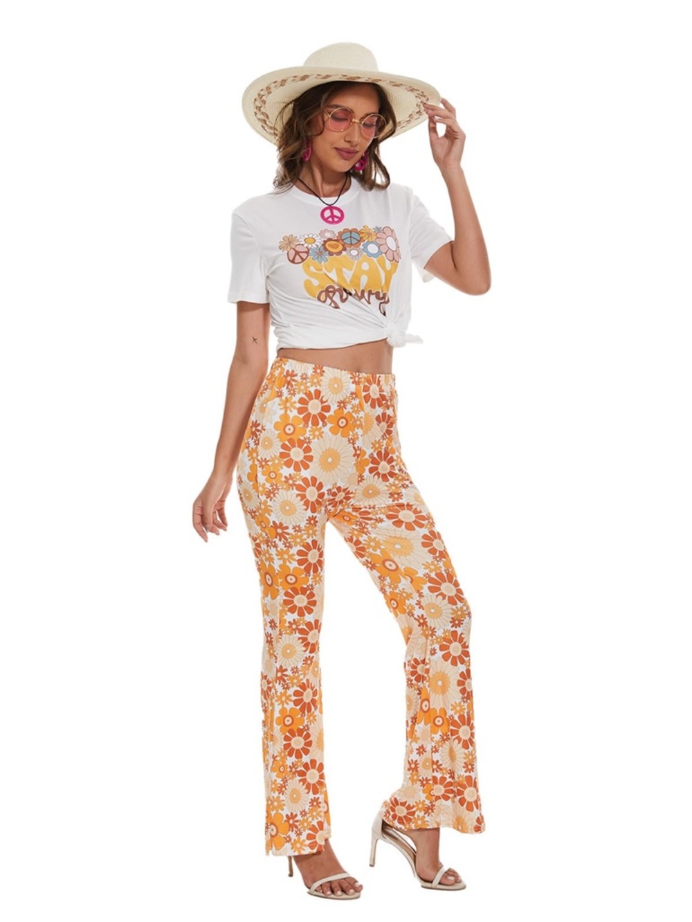 60s 70s Hippie Stay Groovy 2 set piece outfit costume